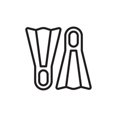 Scuba diving icon outline set sign