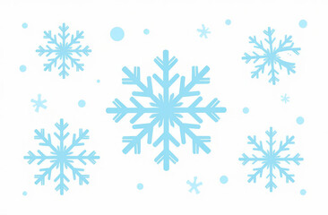 Blue snowflake set on white background, close-up