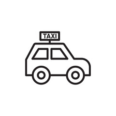 Taxi icon outline set sign