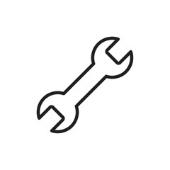 Wrench icon outline set sign