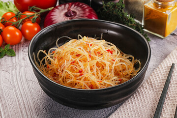 Asian spicy glass noodle salad