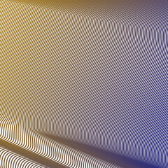 Blue Yellow line wave pattern seamless abstract background vector image