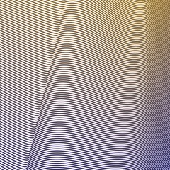 Blue Yellow line wave pattern seamless abstract background vector image