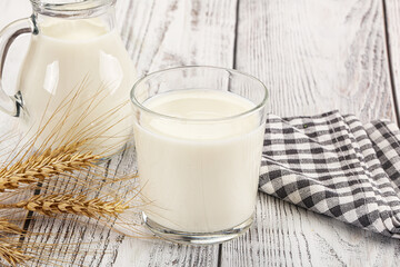 Organic milk in the glass