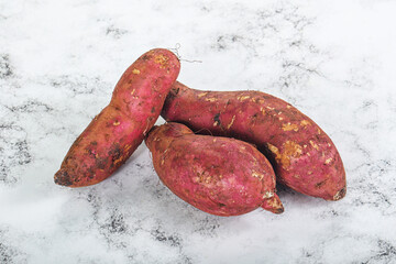 Raw red batat for cooking