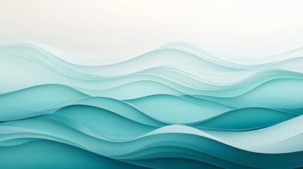 Obraz premium Serene Seascape - Tranquil Aqua Waves for Relaxation and Mindfulness.