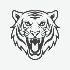 Tiger Head Line Art Logo Vector Illustration Isolated On White Background Perfect for Branding and Design