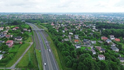 Bielsko-Biala Town Nestled in Mountain Valley Aerial View