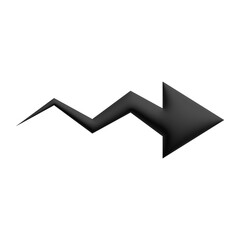 Inflate 3D illustration of variation arrow or direction icon