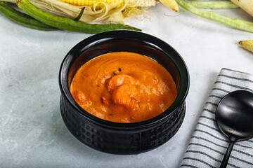 Indian cuisine - spicy prawn masala