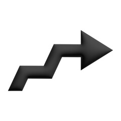 Inflate 3D illustration of variation arrow or direction icon