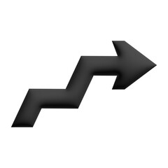 Inflate 3D illustration of variation arrow or direction icon