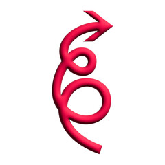 Naklejka premium Inflate 3D illustration of arrow or direction icon with red color