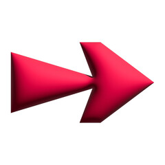 Inflate 3D illustration of arrow or direction icon with red color