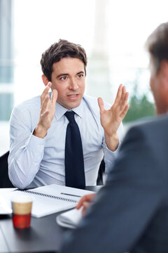 Business, people and employee with conflict in meeting for disciplinary hearing, complaint and resolution in office. Corporate team, HR manager and stress for performance review or job accountability