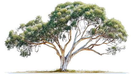 Eucalyptus tree isolated on transparent background for garden design.