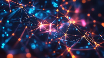 Fototapeta premium Digital high-tech pattern with neon-lit lines for a futuristic look