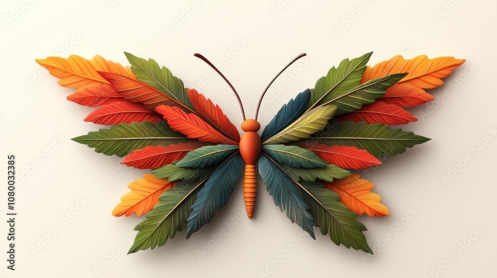 Aufkleber create stunning leaf butterfly art using natural elements