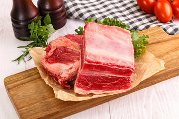 Raw beef rib for cooking