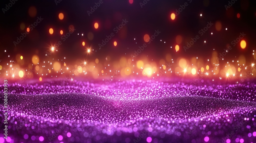 Poster create stunning visual effects with sparkling purple lights
