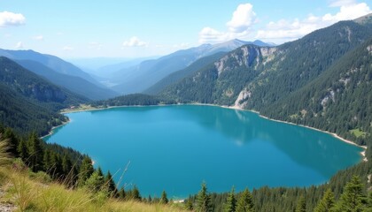 Obraz premium Majestic mountain lake serene and untouched