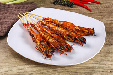 Tasty grilled tiger prawn snack