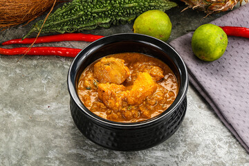Indian cuisine - spicy chicken curry