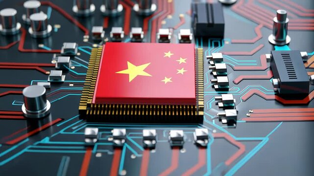 Chinese microchip representing global chip war technology dominance