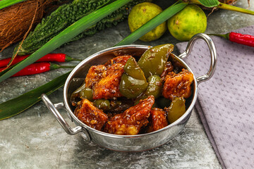Indian cuisine - paneer with chilli