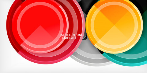 Abstract background - multicolored circles, trendy minimal geometric design, vector illustration