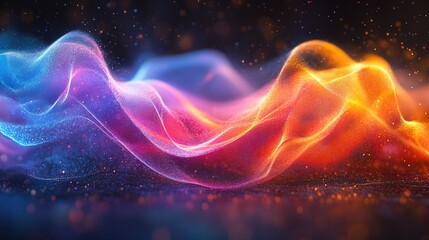 Obraz premium Sound waves bouncing off surfaces, bright and vibrant colors
