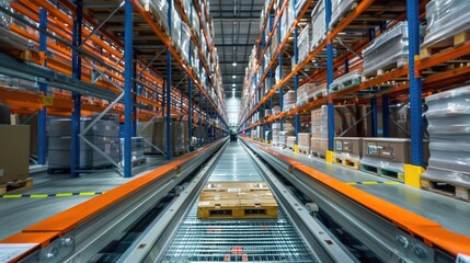 Fototapeta premium State-of-the-Art Automated Warehouse Storage System