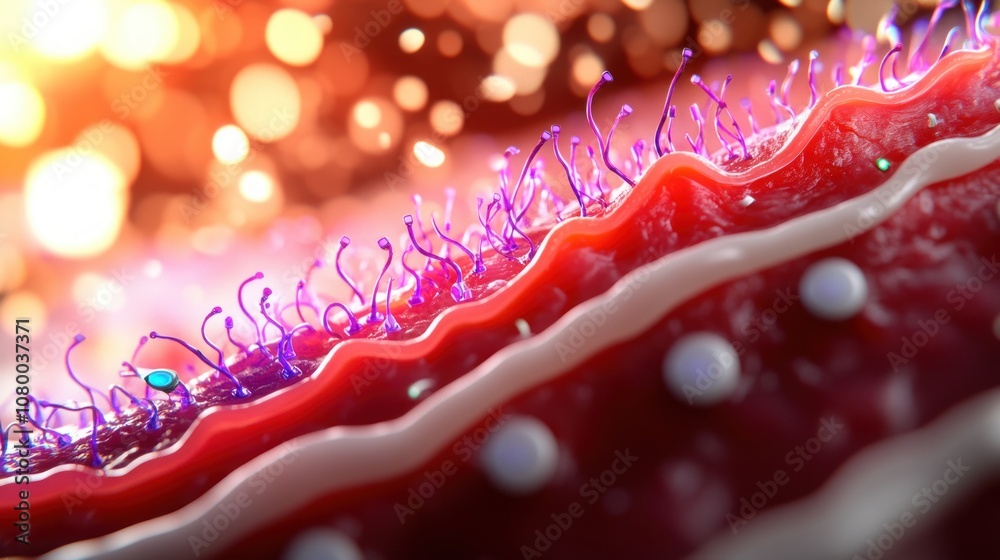 Poster explore the microscopic world of vibrant cellular structures