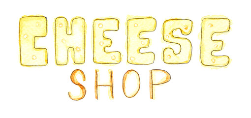 Artistic cheese shop sign with handcrafted typography in gouda style font.