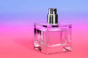 Perfume on pastel background