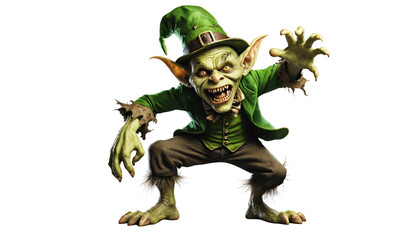 Fototapeta premium Scary goblin isolated on transparent background