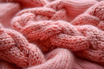 Cozy Textures of Pink Knitted Fabric for Warmth and Style