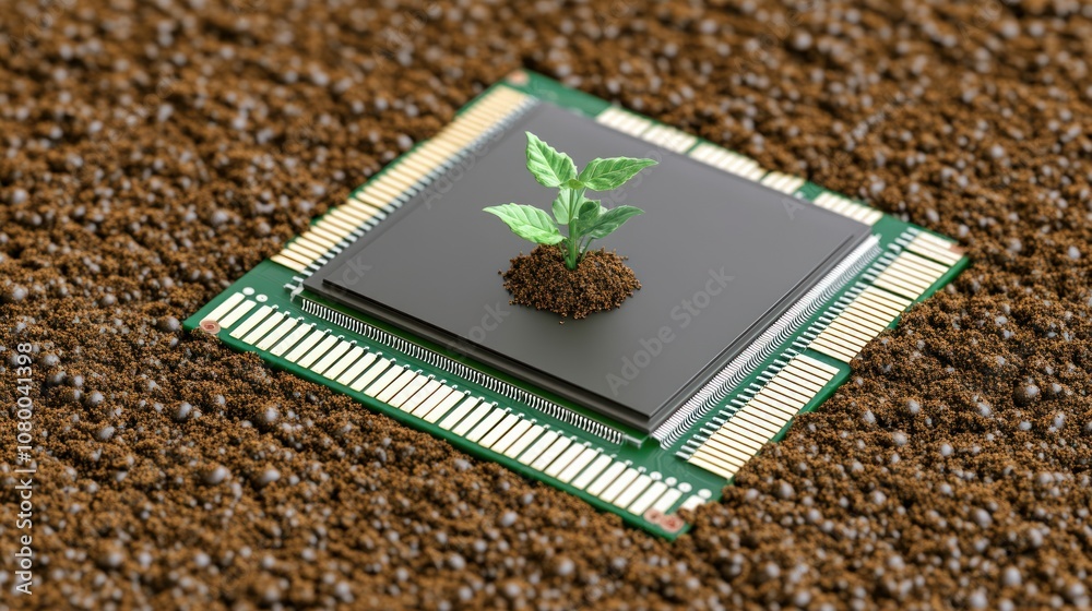 Poster integrating nature with technology a green future for electronics
