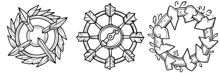 Obraz premium Linear icon with arrows and clock. Arrows in different directions. Editable stroke line.