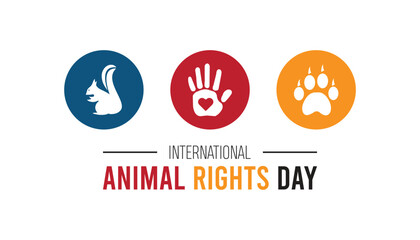 Vector illustration on the theme of international animal rights day observed each year during December. observed each year during December banner, Holiday,