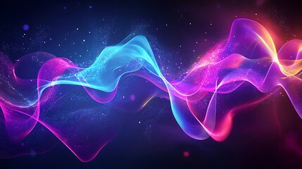 Abstract neon wave design with dynamic energy