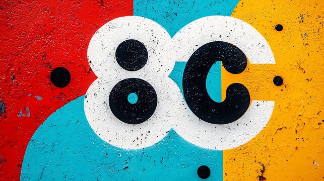 Bold Colorful Abstract Design with Lettering