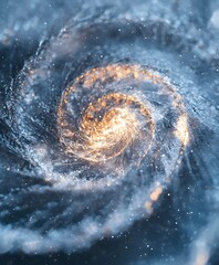 Fototapeta premium Stunning Spiral Galaxy with Swirling Dust and Brilliant Stars in Cosmic Background, Capturing the Beauty of the Universe in Rich Colors and Dynamic Movement
