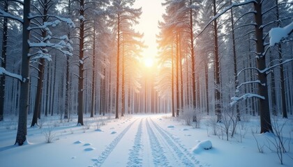  Whispers of winters serenity in a snowy forest