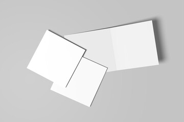 Minimalist Square Bifold Brochure Mockup for showcasing your design to clients	