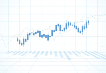 Business candle stick graph chart of stock market investment trading on white background design. Bullish point, Trend of graph. Vector illustration