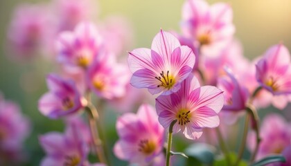 Fototapeta premium Blooming beauty A field of vibrant pink flowers