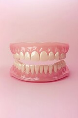 Obraz premium A detailed model of dental implants showcases the innovation in oral health, highlighting the importance of aesthetics and function in dental care