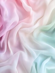 Obraz premium Soft pastel-colored waves blending seamlessly in shades of pink, mint, and lavender, creating a gentle and smooth background.