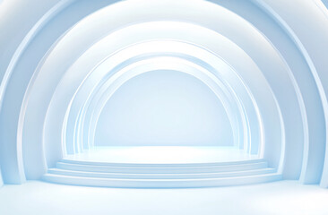 Obraz premium Sci Fi Futuristic Podium. Futuristic Stage neon. 3D rendering. Cyberpunk podium. Futuristic technology podium. tech podium 